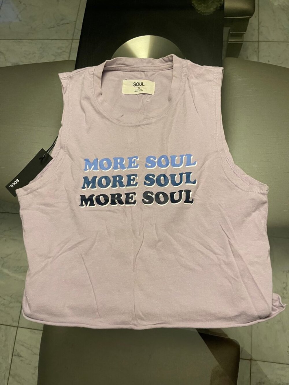 Soul Lavender More Soul Tank Top NWT Sz S $64 Retail